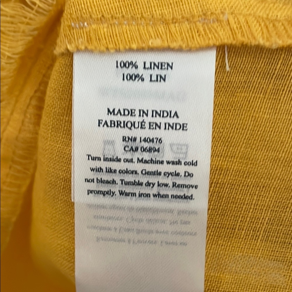 Faherty Yellow Ruffle Blouse - Picture 7 of 7